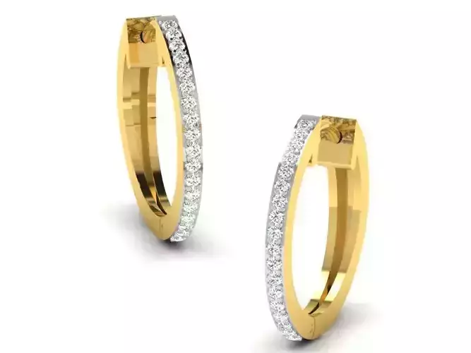 Golden Earrings With Diamonds 23