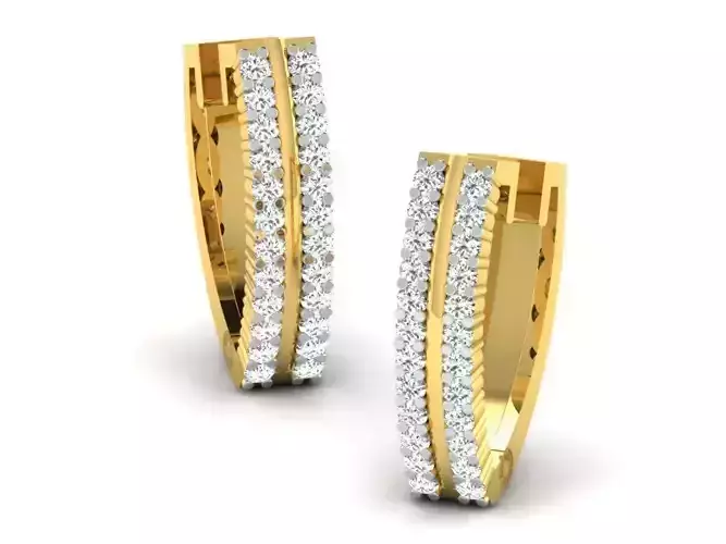 Golden Earrings With Diamonds 25