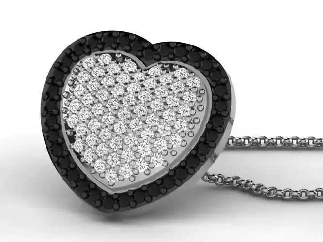 Heart Shaped Pendant With Gemstone