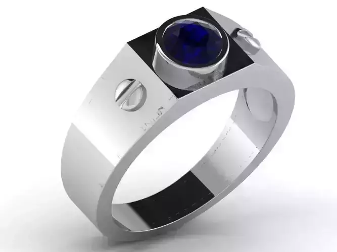 Silver Ring With Sapphire