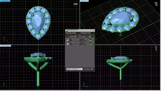 Drop Shaped Pendant With Gem 15