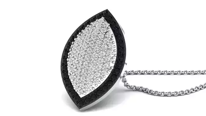 Boat Shaped Pendant With Diamonds 3D print model