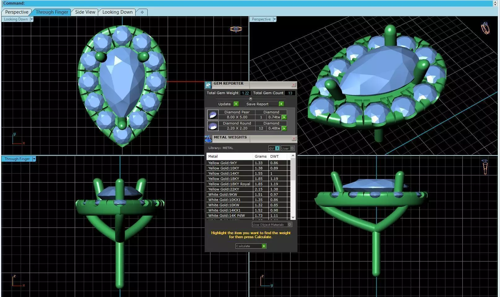 Drop Shaped Pendant With Gem 18 3D print model_0