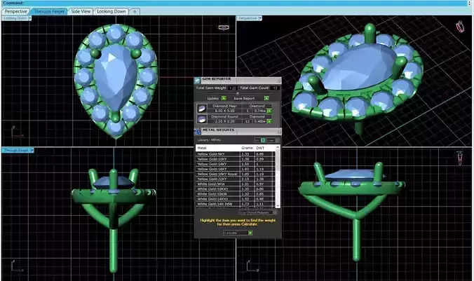 Drop Shaped Pendant With Gem 18