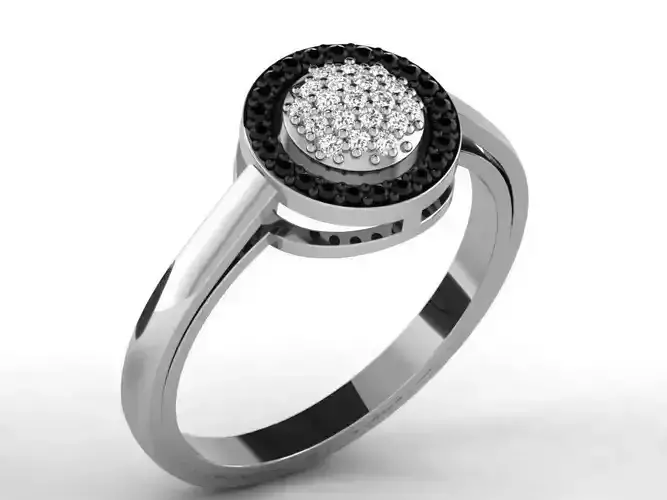 Round Engagement Ring With Gemstone