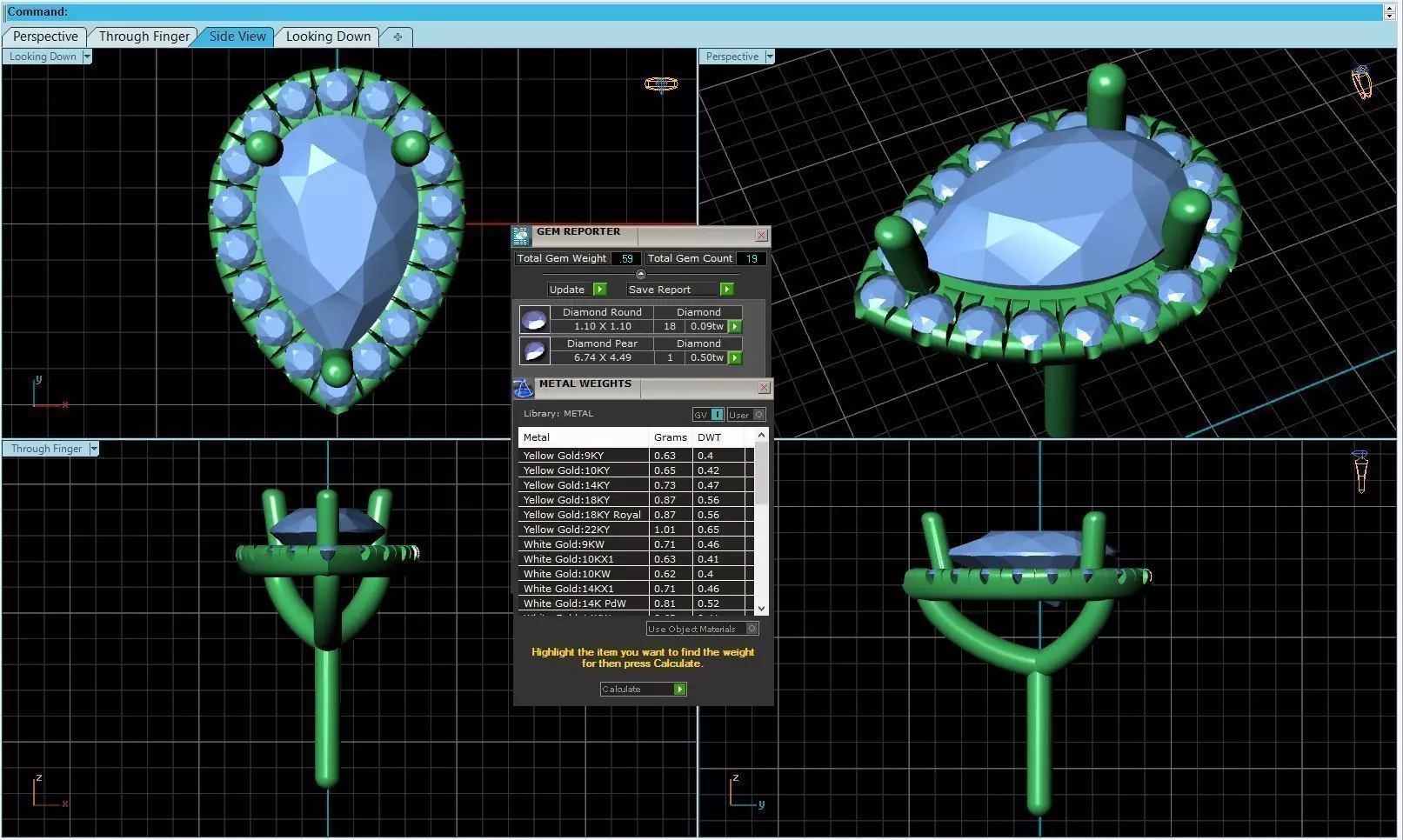 Drop Shaped Pendant With Gem 21 3D print model_0