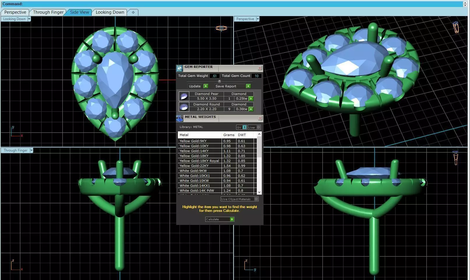 Drop Shaped Pendant With Gem 22 3D print model_0