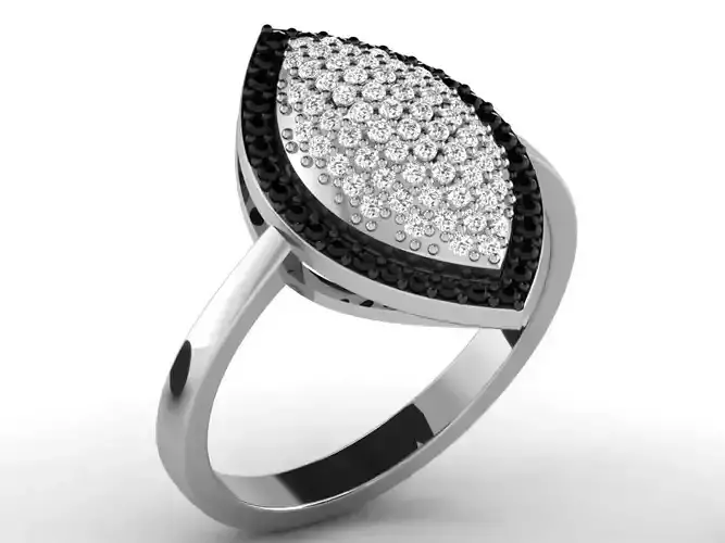 Marquise Shaped Ring With Diamonds
