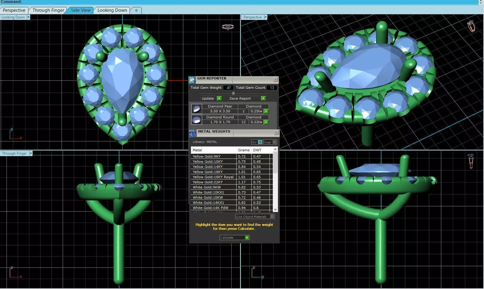 Drop Shaped Pendant With Gem 23 3D print model_0