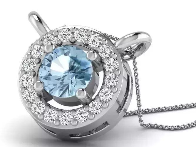 Round Shaped Pendant With Gemstone