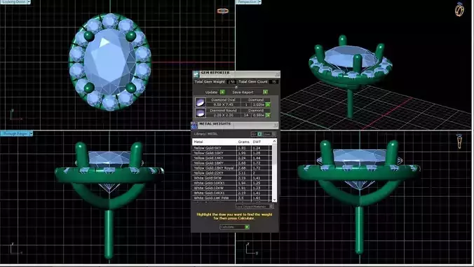 Oval Shaped Pendant With Gem