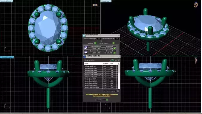Oval Shaped Pendant With Gem 1