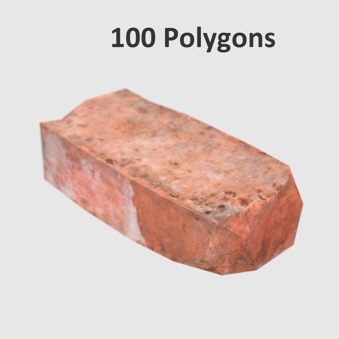 Red Bricks Pack Low-poly and Photoscanned Low-poly 3D model_1