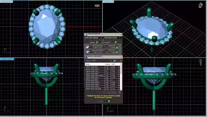 Oval Shaped Pendant With Gem 2