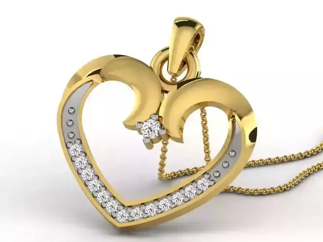 Heart Shaped Pendant With Diamonds 11
