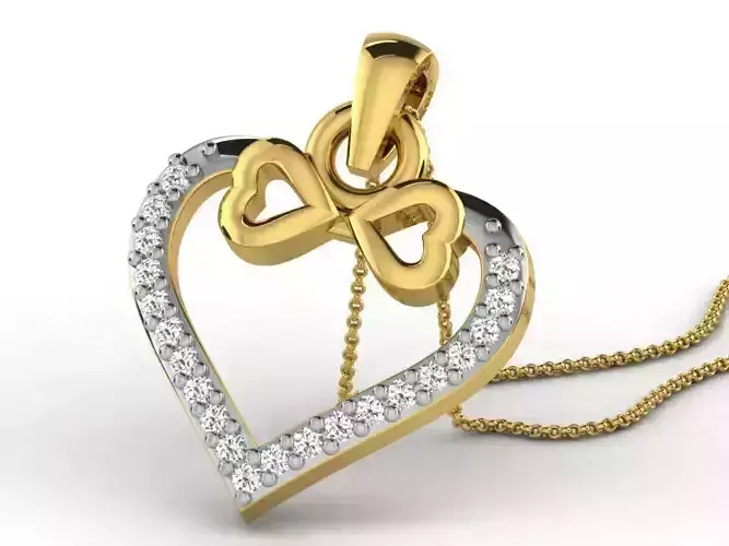 Heart Shaped Pendant With Diamonds 12