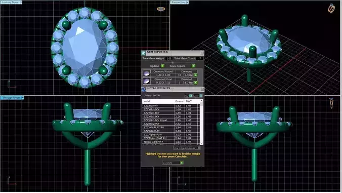 Oval Shaped Pendant With Gem 4