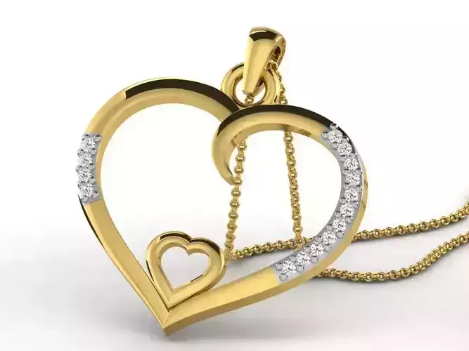 Heart Shaped Pendant With Diamonds 15