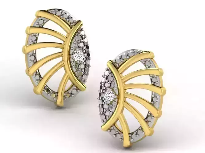 Oval Shaped Earrings With Diamonds 2