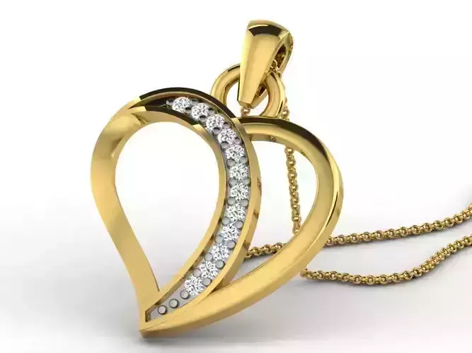 Heart Shaped Pendant With Diamonds 17