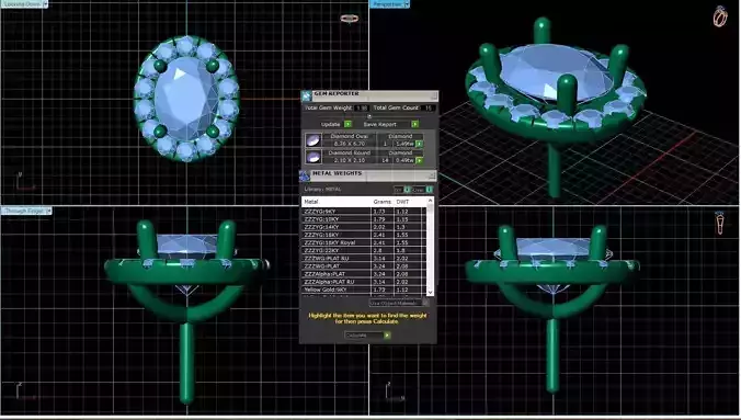 Oval Shaped Pendant With Gem 6