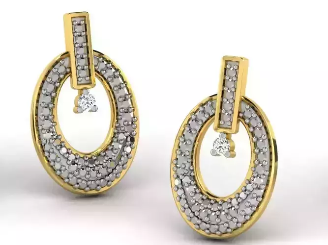 Oval Shaped Earrings With Diamonds 3