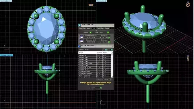 Oval Shaped Pendant With Gem 7