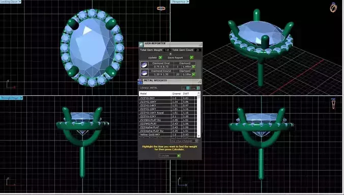 Oval Shaped Pendant With Gem 8