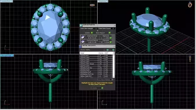 Oval Shaped Pendant With Gem 10