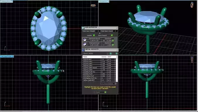 Oval Shaped Pendant With Gem 11