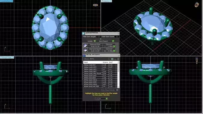 Oval Shaped Pendant With Gem 12