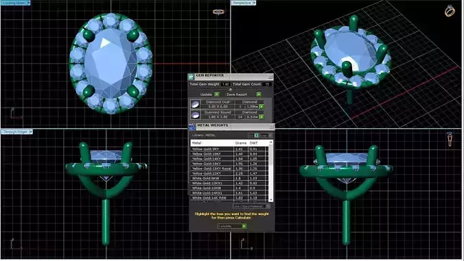 Oval Shaped Pendant With Gem 13