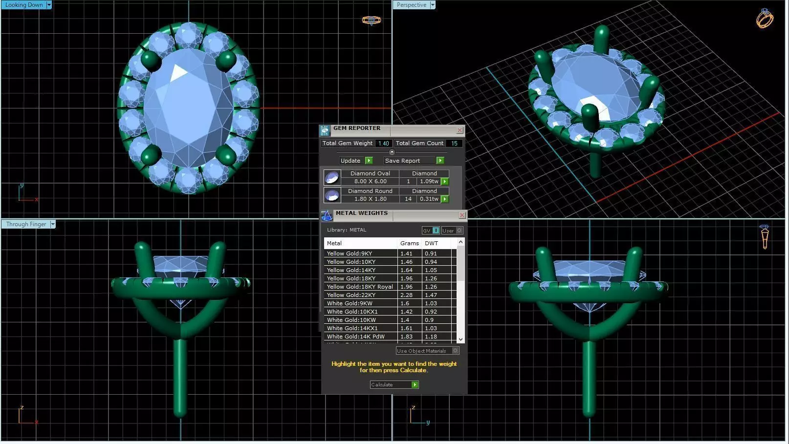 Oval Shaped Pendant With Gem 13 3D print model_0