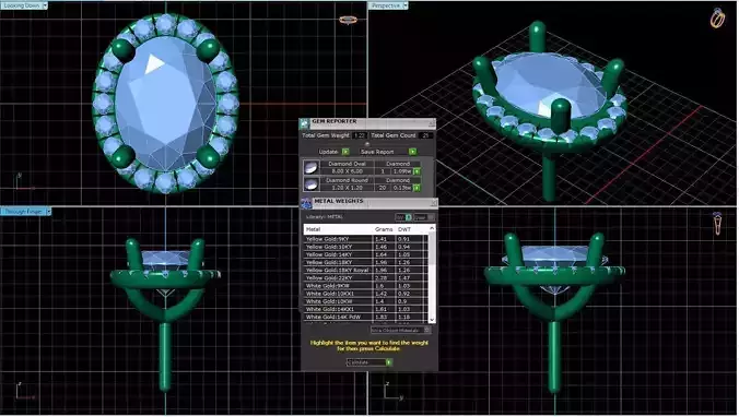 Oval Shaped Pendant With Gem 14