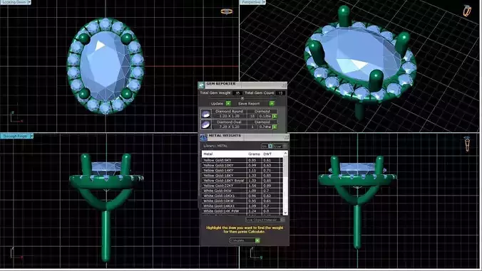 Oval Shaped Pendant With Gem 17