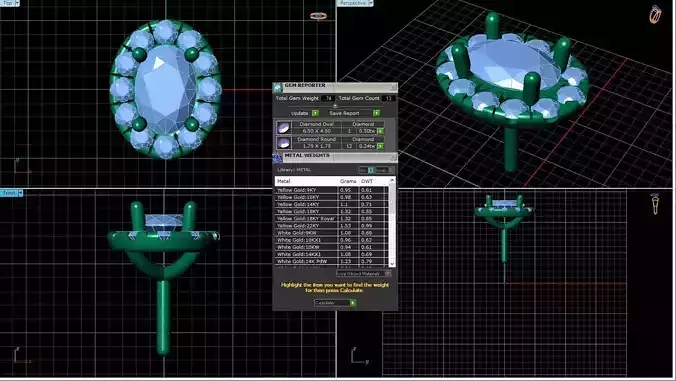 Oval Shaped Pendant With Gem 19