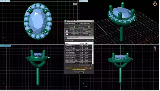 Oval Shaped Pendant With Gem 20