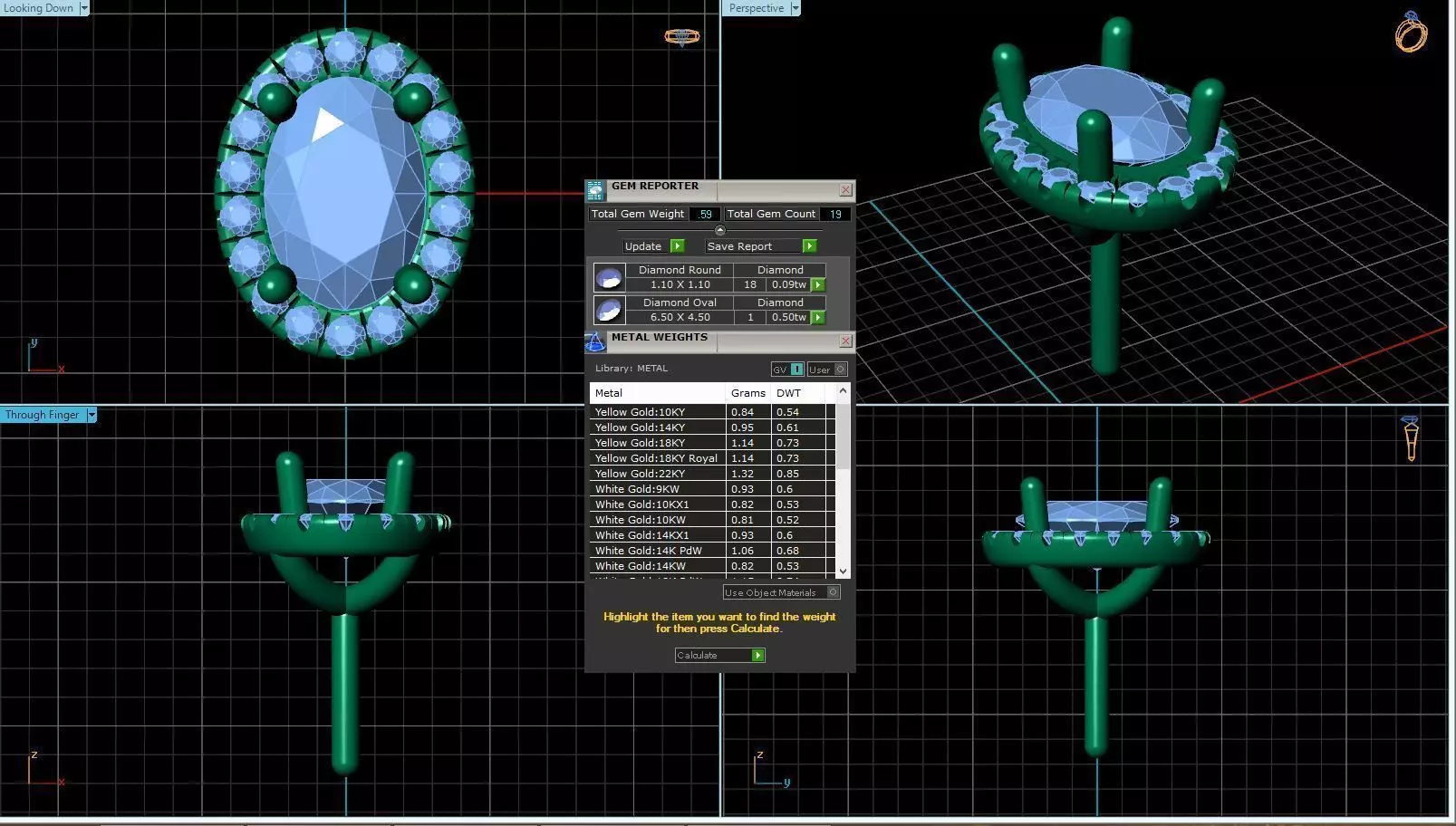 Oval Shaped Pendant With Gem 20 3D print model_0