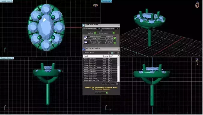 Oval Shaped Pendant With Gem 21