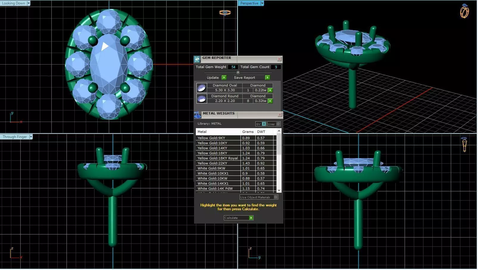 Oval Shaped Pendant With Gem 21 3D print model_0