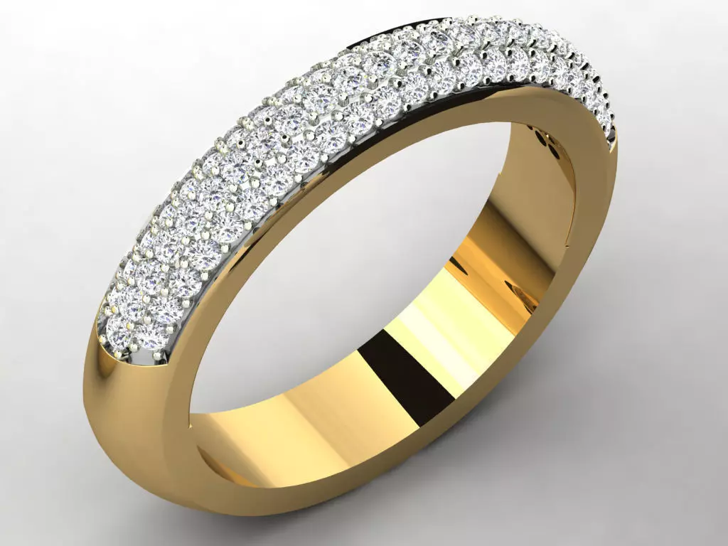 Golden Ring With Diamonds 5 3D print model_0