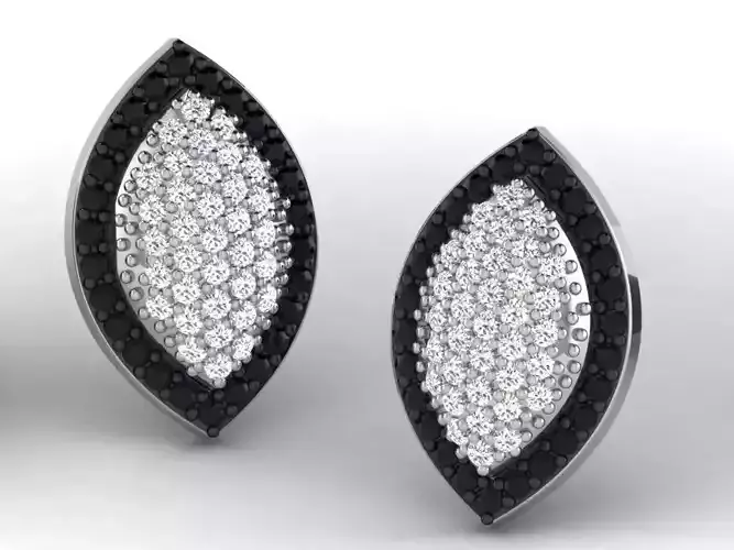 Bell Shaped Earrings With Diamonds and Gems