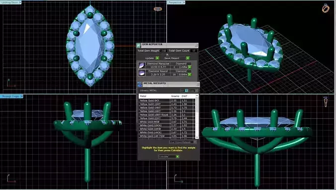 Marquise Shaped Pendant With Gem