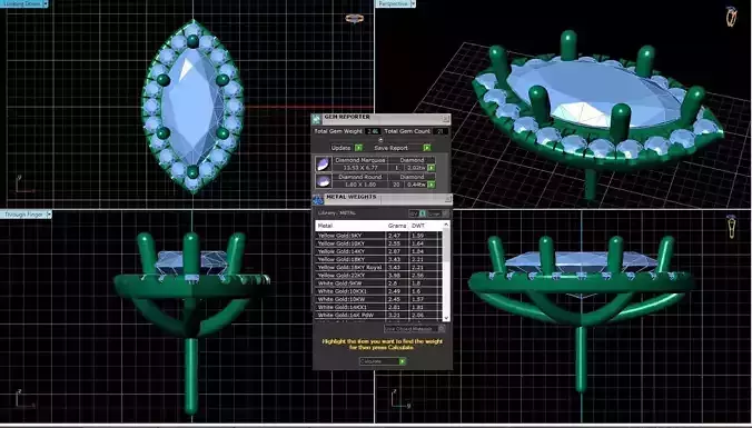 Marquise Shaped Pendant With Gem 1
