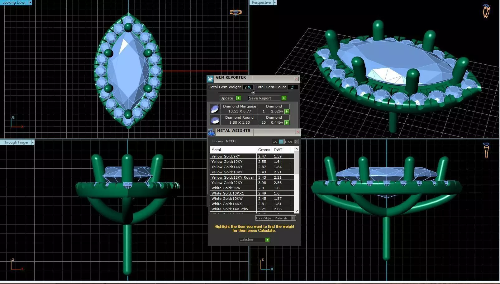 Marquise Shaped Pendant With Gem 1 3D print model_0