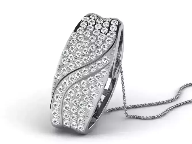 Silver Pendant with Diamonds 1