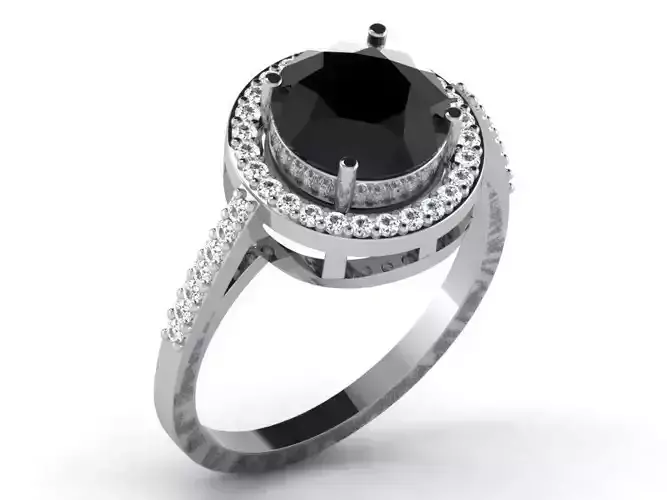 Round Shaped Halo Ring With Diamonds 1