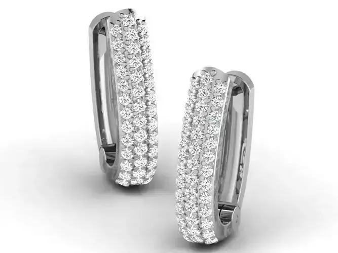 Silver Earrings With Diamonds