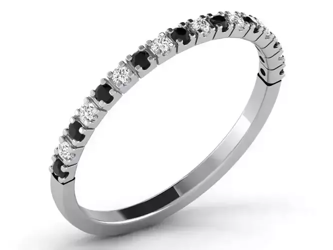 Thin Ring With Diamonds And Gems