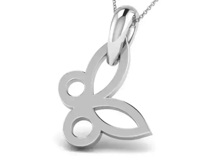 Butterfly Shaped Silver Pendant